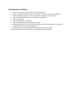 Study Questions for Metals