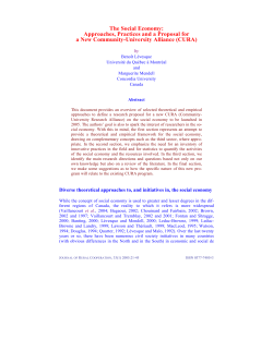 The Social Economy