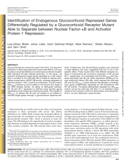 Identification of Endogenous Glucocorticoid Repressed Genes