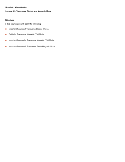 Module 6 : Wave Guides Lecture 41 : Transverse Electric and