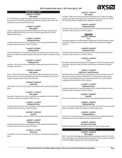 AXS TV Schedule for Mon. April 17, 2017 to Sun. April 23, 2017