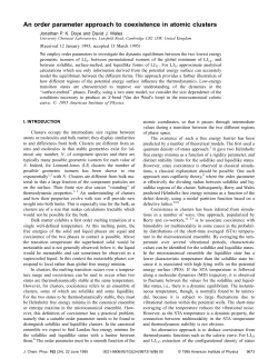 An order parameter approach to coexistence in atomic clusters