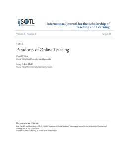 Paradoxes of Online Teaching - Digital Commons@Georgia Southern