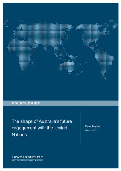 The Shape of Australia`s future engagement with the