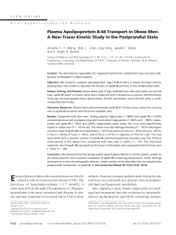 Plasma Apolipoprotein B-48 Transport in Obese Men: A New Tracer