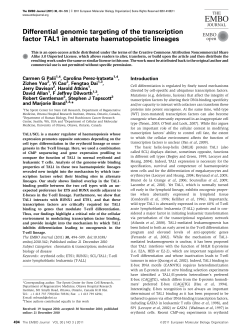 Differential genomic targeting of the transcription factor TAL1 in