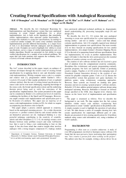 Creating Formal Specifications with Analogical Reasoning