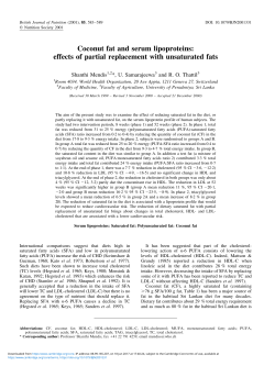 effects of partial replacement with unsaturated fats