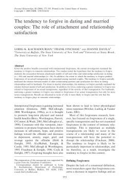 The tendency to forgive in dating and married couples