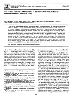 Risk Factors for Basal Cell Carcinoma of the Skin in Men: Results