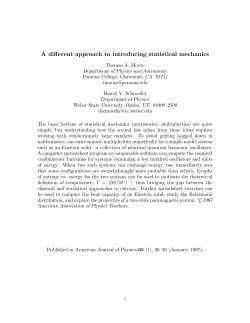A different approach to introducing statistical mechanics