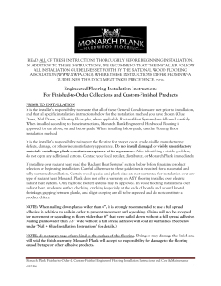 Engineered Flooring Installation Instructions For