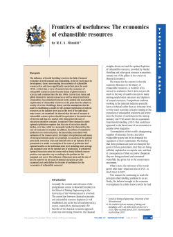 Frontiers of usefulness: The economics of exhaustible