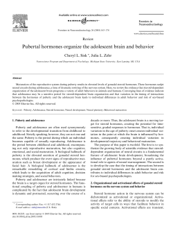 Pubertal hormones organize the adolescent