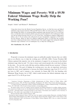 Minimum Wages and Poverty: Will a $9.50 Federal