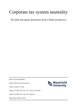 The debt and equity distinction from a Dutch perspective