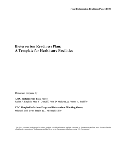 Bioterrorism Readiness Plan - American Hospital Association