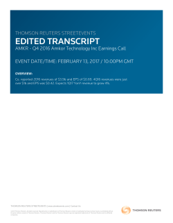 2016 4Q Amkor Transcript - Investor Relations Solutions