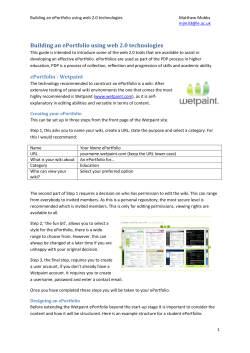 Building an ePortfolio using web 2.0 technologies