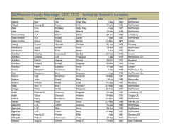 McPherson County Marriages 1870-1915 Sorted by Groom`s Surname
