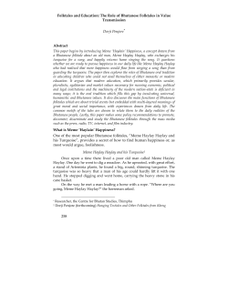 The Role of Bhutanese Folktales in Value