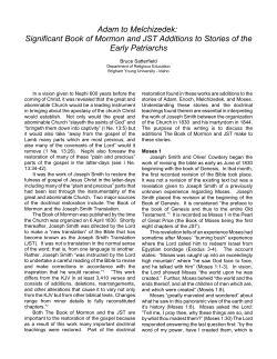 Adam to Melchizedek: Significant Book of Mormon and JST