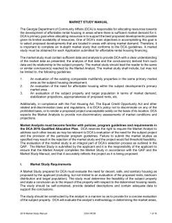 2016 Market Study Manual - Georgia Department of Community Affairs