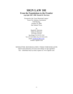SIGN LAW 101 - Texas City Attorneys Association