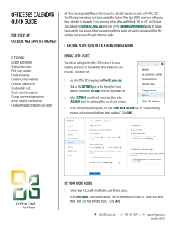 OFFICE 365 CALENDAR QUICK GUIDE