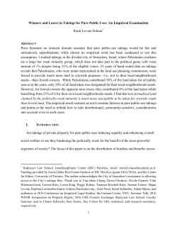1 Winners and Losers in Takings for Pure Public Uses: An Empirical