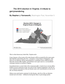 The 2015 election in Virginia: A tribute to gerrymandering