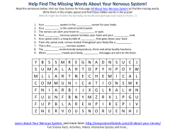 Help Find The Missing Words About Your Nervous System!