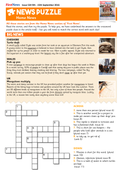 L1 Crossword 534 - First News for Schools