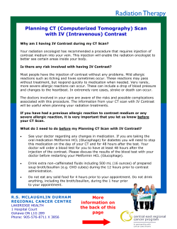 IV Contrast for Radiation Planning - Oct. 2012