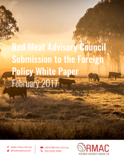 Red Meat Advisory Council Ltd - Department of Foreign Affairs and