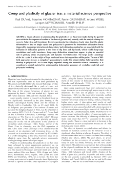 Creep and plasticity of glacier ice: a material science perspective
