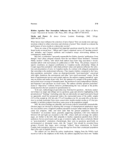 319 Hidden Agendas: How Journalists Influence the News. By Lydia