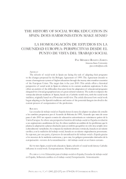 THE HISTORY OF SOCIAL WORK EDUCATION IN SPAIN: DOES