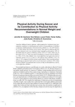 Physical Activity During Soccer and its Contribution to Physical