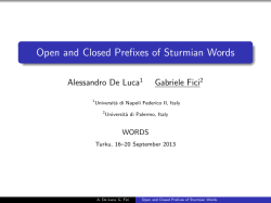 Open and Closed Prefixes of Sturmian Words