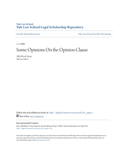 Some Opinions On the Opinion Clause