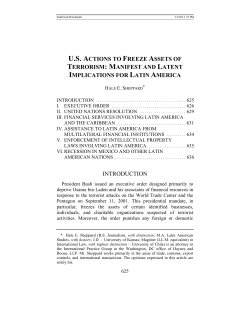 us actions to freeze assets of terrorism: manifest and latent