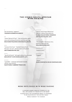 THE ICONIC SOUTH AFRICAN WINE PAIRING