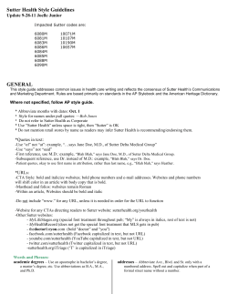 Sutter Health Style Guidelines GENERAL