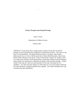 Nuclear Weapons and National Prestige