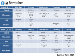 Summer Term 2017 - La Fontaine Academy