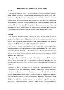 Rio Framework Treaty on NGO Global Decision