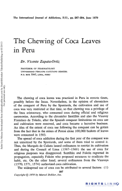 The Chewing of Coca Leaves in Peru