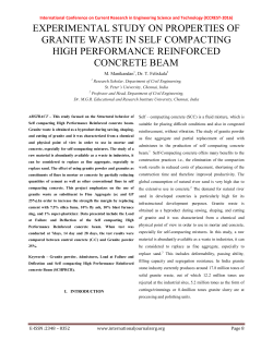 experimental study on properties of granite waste