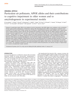 Particulate air pollutants, APOE alleles and their contributions to